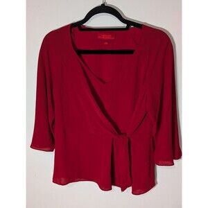 Jennifer Lopez RED Wrap Blouse Valentine's Day DATE NIGHT Top New Style Siren S